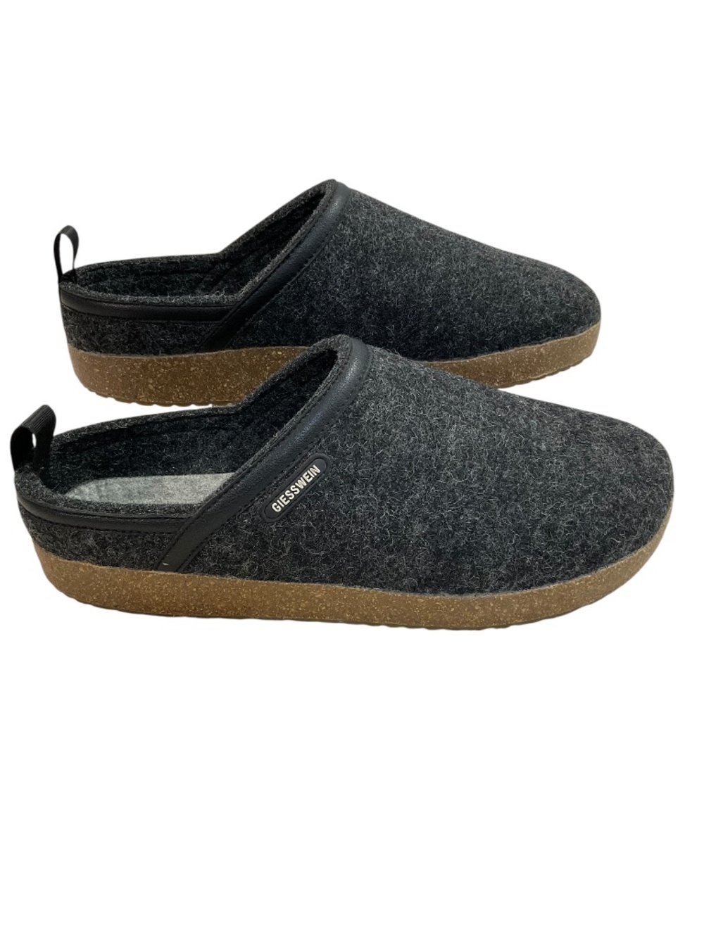 Giesswein Wool Clog Men’s 11 EU 44 Black Wool Cork Latex Slip On Shoes